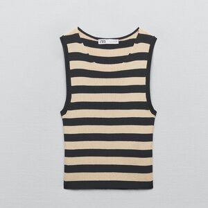 Zara striped knit sleeveless top. Size Medium. NWT